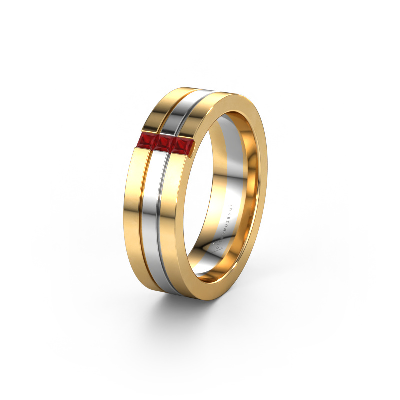 Bild von Ehering WH0428L16BP 585 Gold ±6x2 mm Rubin