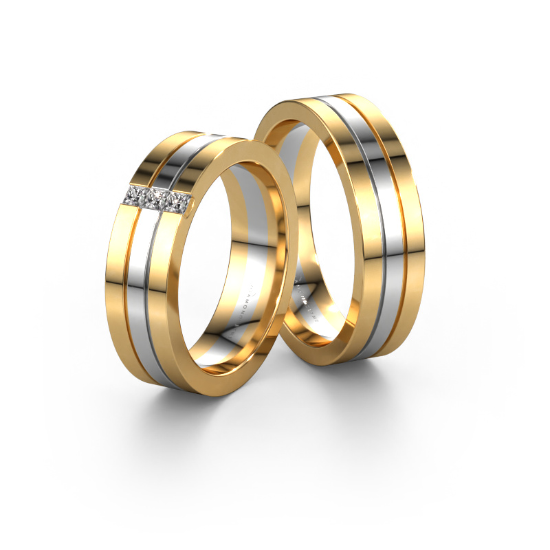 Image of Wedding rings set WH0428LM16BP ±0.24x0.08 in 14 Carat gold Diamond 0.05 crt