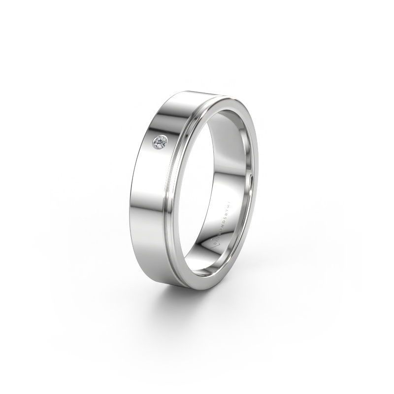 Bild von Ehering WH0501L15AP 585 Weißgold ±5 x 1,7 mm Diamant