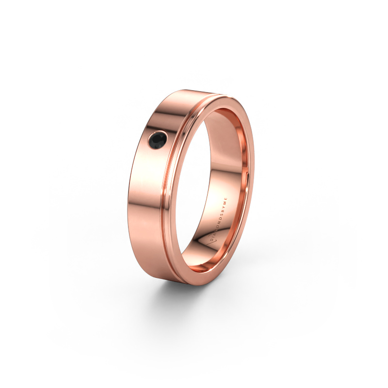 Immagine di Fede nuziale WH0501L15AP 585 oro rosa ±5 x 1,7 mm Diamante nero