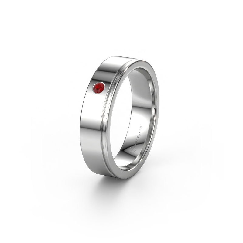 Image of Wedding ring WH0501L15AP 950 platinum ±0.20x0.07 in Ruby