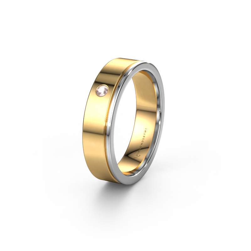 Image of Wedding ring WH0501L15AP 585 gold ±5x1.7 mm Morganite champagne
