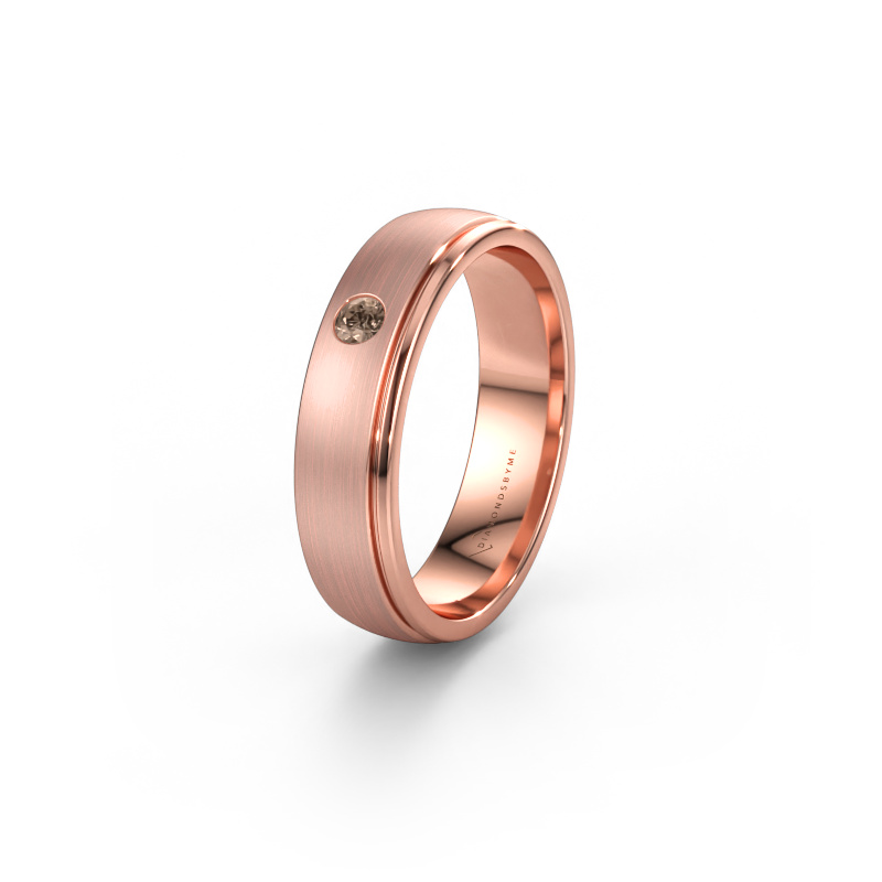 Immagine di Fede nuziale WH0501L25AMP 585 oro rosa ±5 x 1,7 mm Diamante marrone