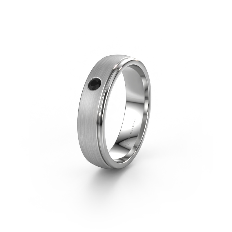Image of Wedding ring WH0501L25AMP 950 platinum ±0.20x0.07 in Black diamond