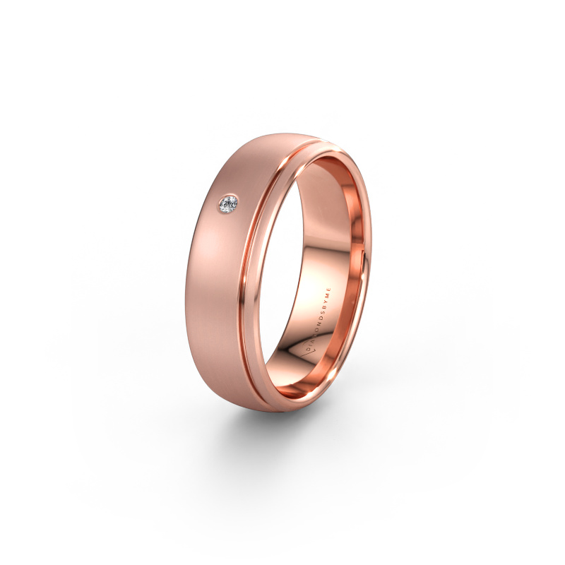Image of Wedding ring WH0501L36AM 585 rose gold ±6 x 1.7 mm Diamond