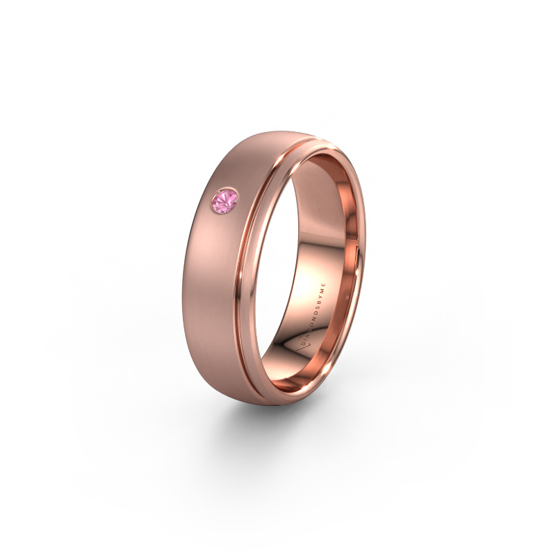 Image of Wedding ring WH0501L36AM 585 rose gold ±0.24x0.07 in Pink sapphire