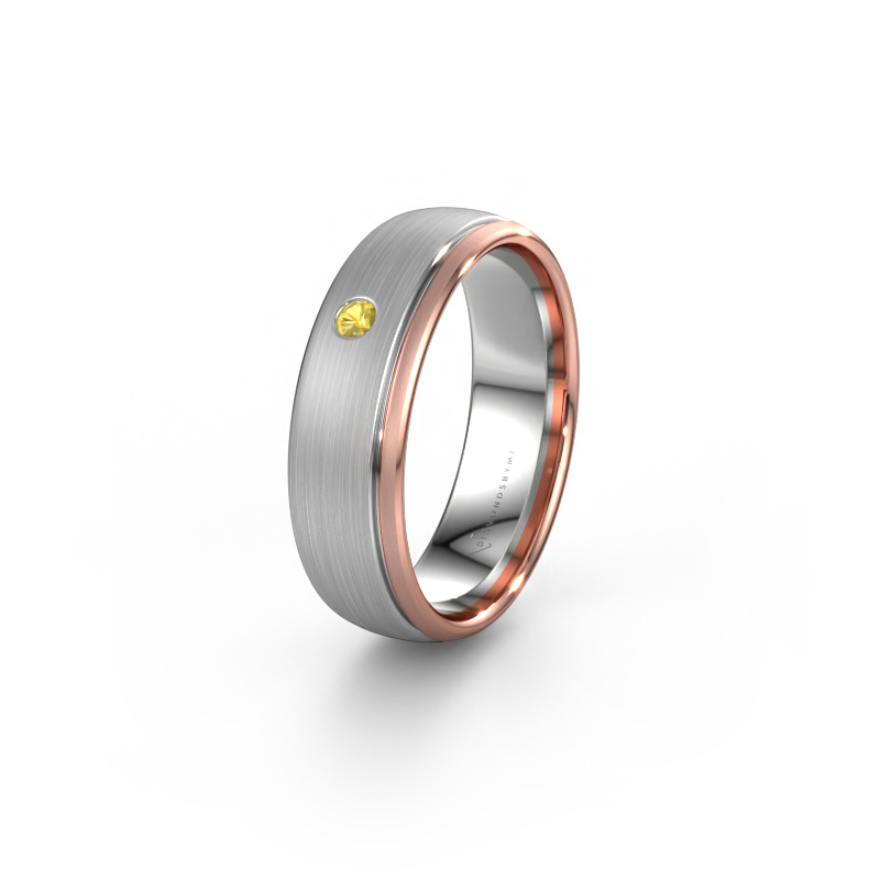 Bild von Ehering WH0501L36AM 585 Weißgold ±6x1.7 mm Gelb Saphir