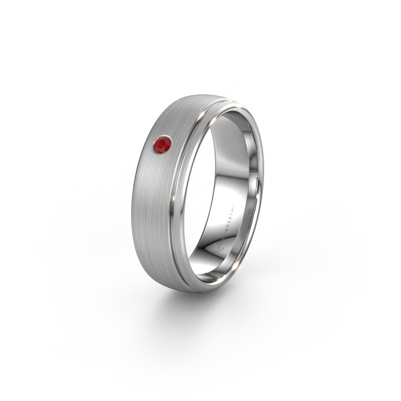 Image of Wedding ring WH0501L36AM 950 platinum ±6x1.7 mm Ruby