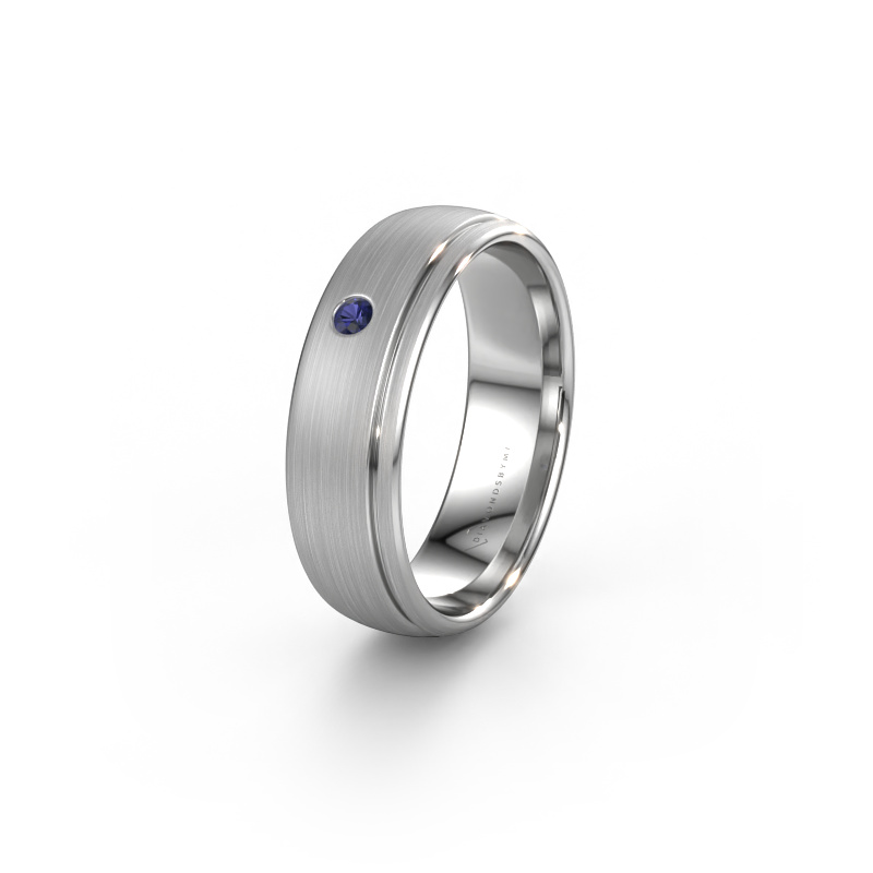 Image of Wedding ring WH0501L36AM 950 platinum ±0.24x0.07 in Sapphire