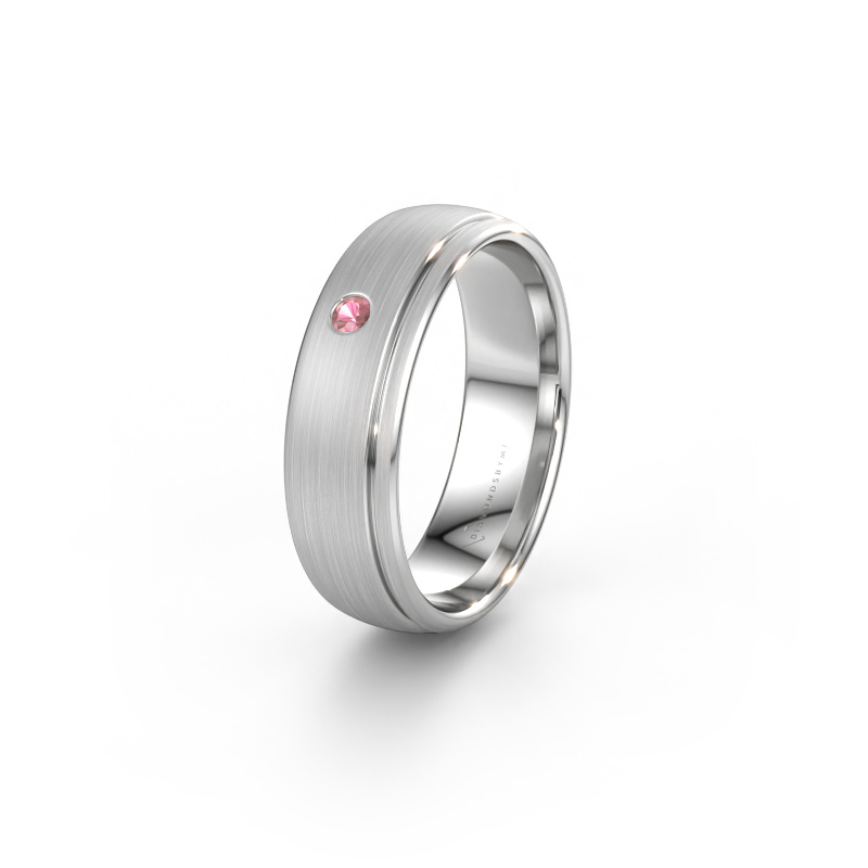 Immagine di Fede nuziale WH0501L36AM 950 platino ±6 x 1,7 mm Tormalina rosa