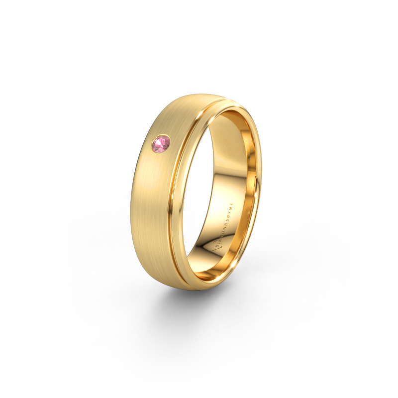 Immagine di Fede nuziale WH0501L36AM 585 oro ±6 x 1,7 mm Tormalina rosa