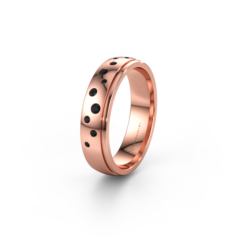 Immagine di Fede nuziale WH0517L25AP 585 oro rosa ±5 x 1,7 mm Diamante nero