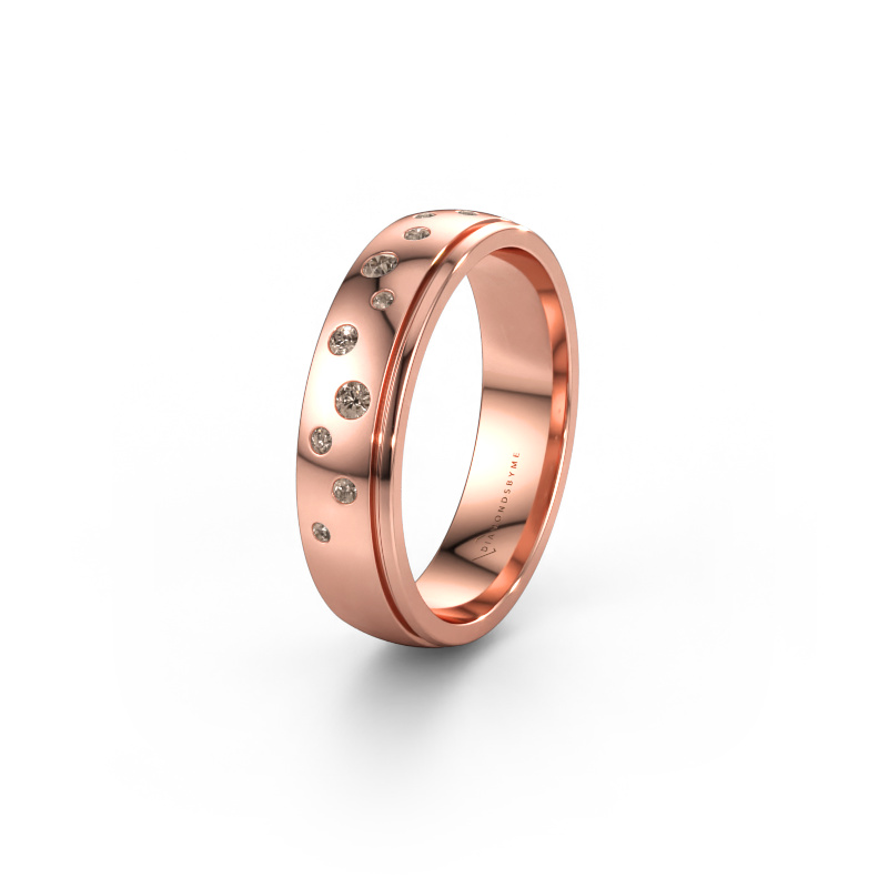 Bild av Vigselring WH0517L25AP 585 roséguld ±5 x 1,7 mm Brun diamant