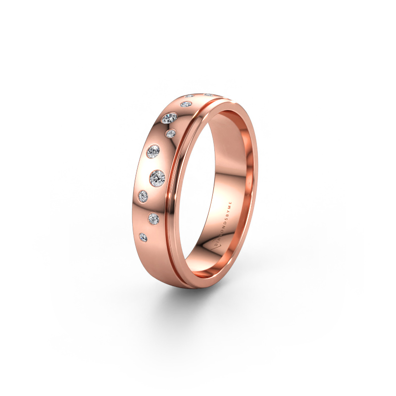 Immagine di Fede nuziale WH0517L25AP 585 oro rosa ±5 x 1,7 mm Zirconia cubica