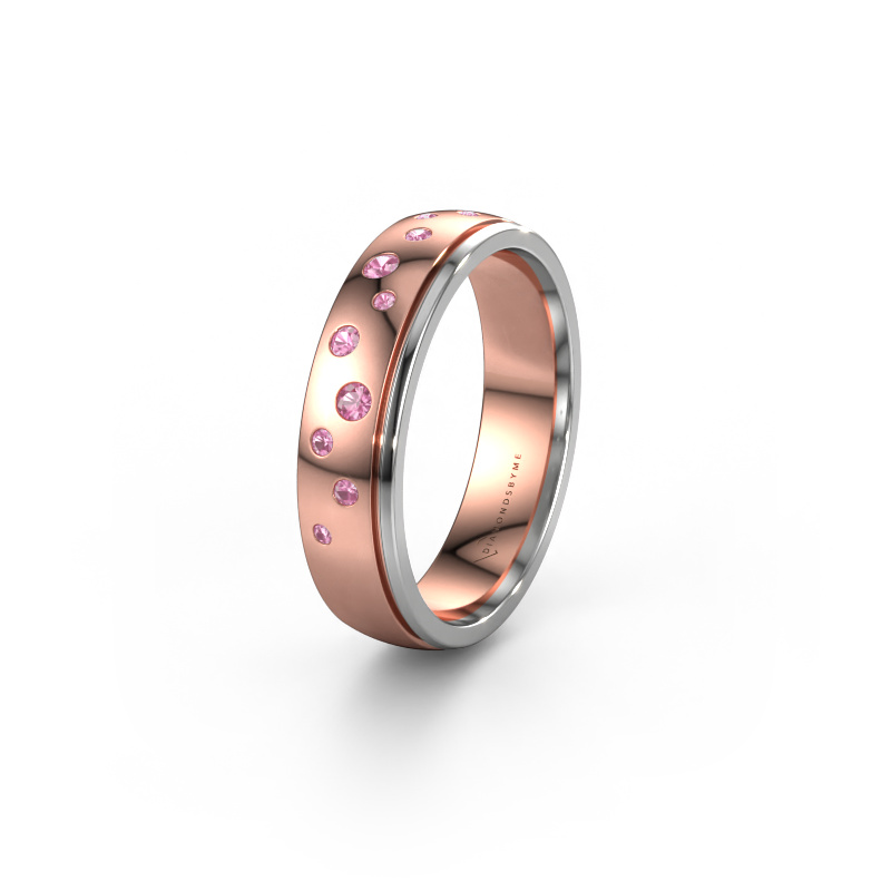 Image of Wedding ring WH0517L25AP 585 rose gold ±0.20x0.07 in Pink sapphire