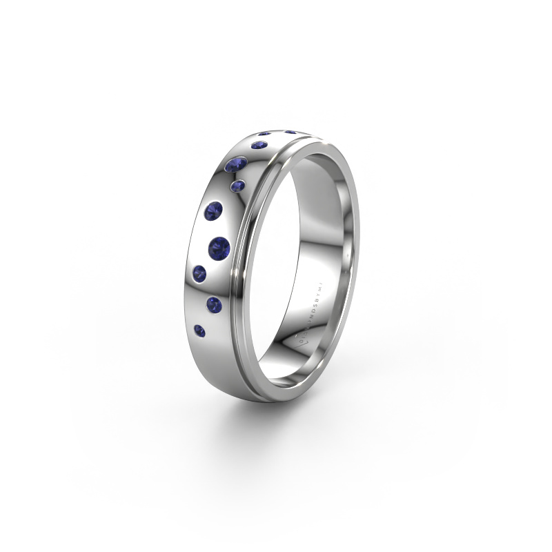 Image of Wedding ring WH0517L25AP 950 platinum ±0.20x0.07 in Sapphire
