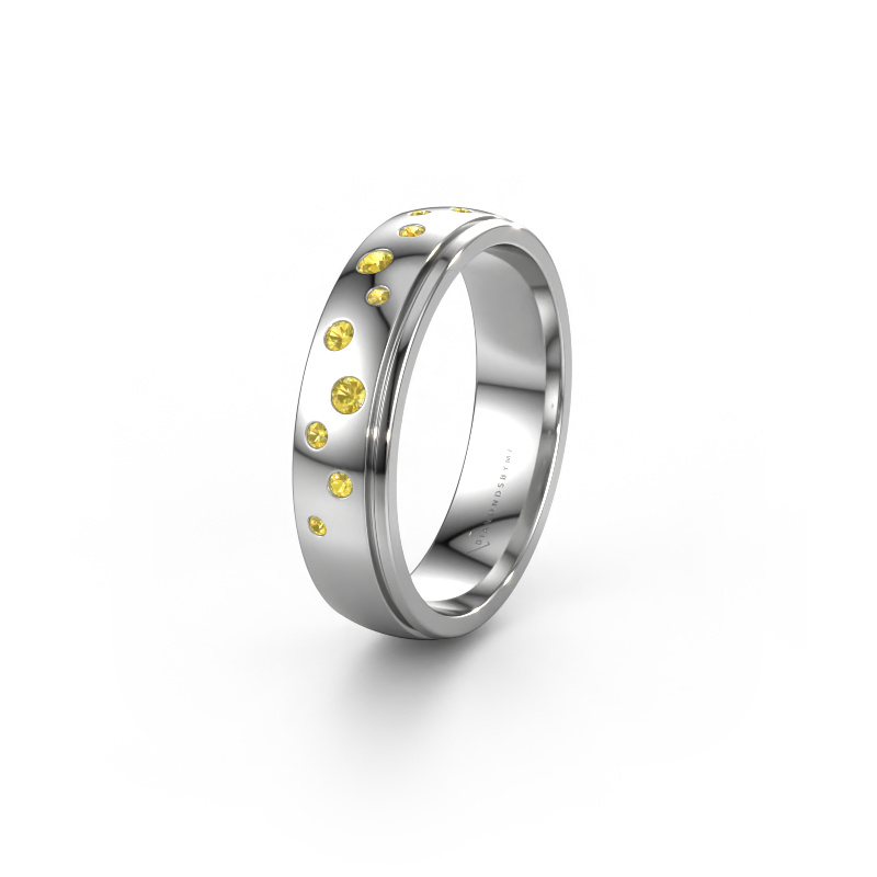 Bild von Ehering WH0517L25AP 585 Weißgold ±5x1.7 mm Gelb Saphir