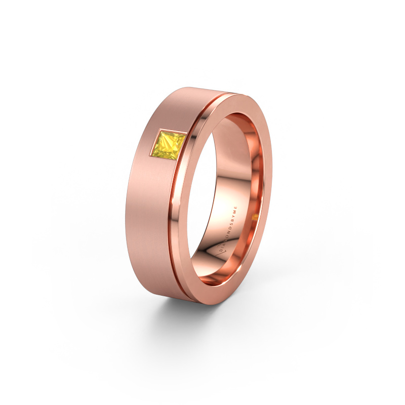 Immagine di Fede nuziale WH0550L16CMP 585 oro rosa ±6 x 2,2 mm Zaffiro giallo