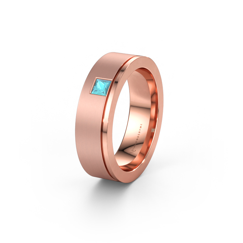 Immagine di Fede nuziale WH0550L16CMP 585 oro rosa ±6 x 2,2 mm Topazio blu