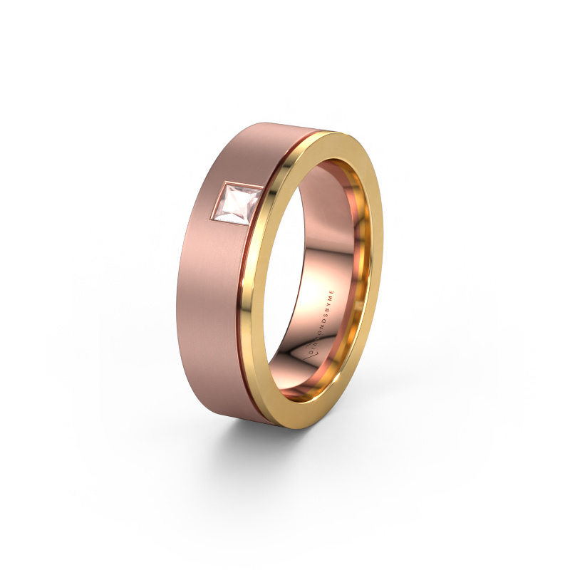 Image of Wedding ring WH0550L16CMP 585 rose gold ±0.24x0.09in Morganite champagne