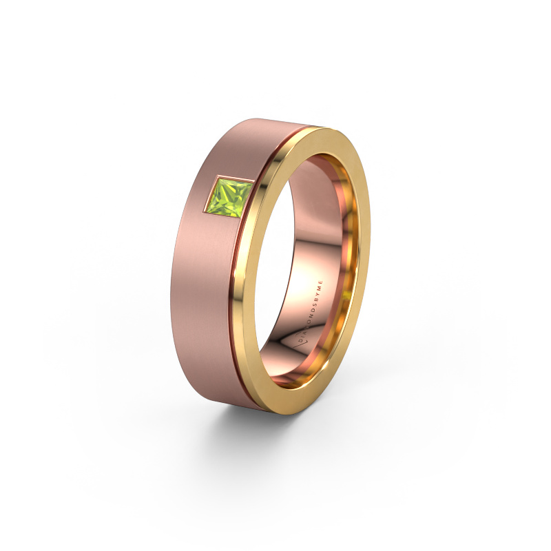 Image of Wedding ring WH0550L16CMP 585 rose gold ±0.24x0.09in Peridot