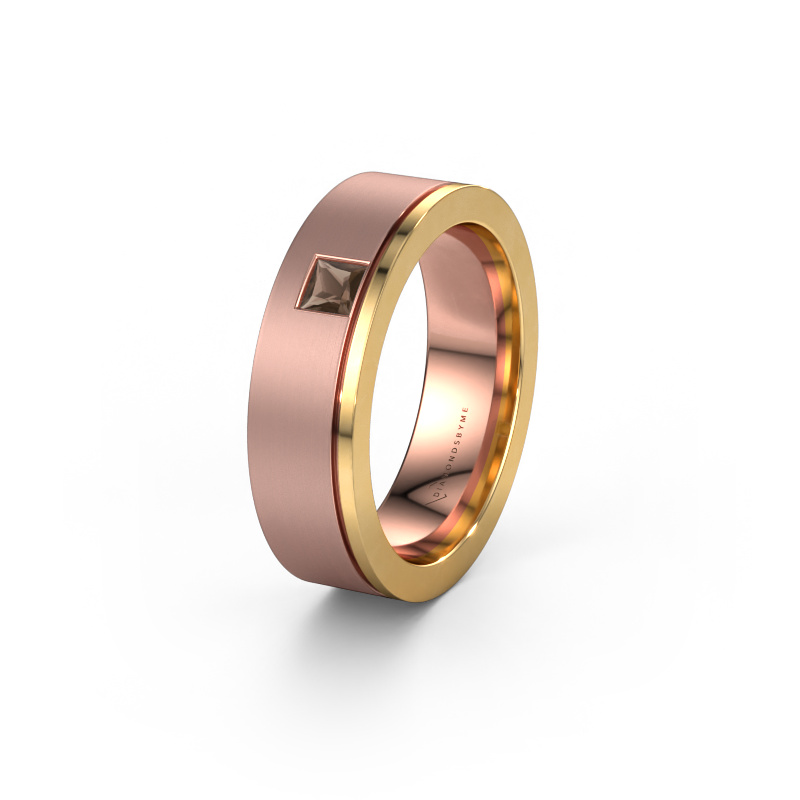 Image of Wedding ring WH0550L16CMP 585 rose gold ±0.24x0.09in Smokey quartz