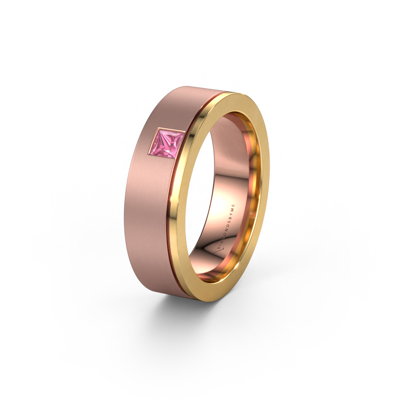 Image of Wedding ring WH0550L16CMP 585 rose gold ±0.24x0.09in Pink sapphire