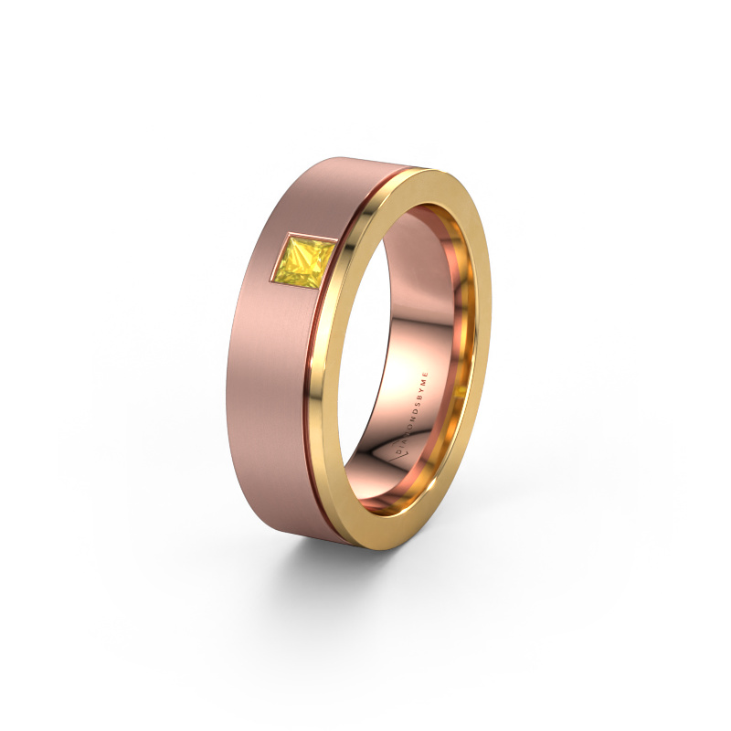 Image of Wedding ring WH0550L16CMP 585 rose gold ±0.24x0.09in Yellow sapphire