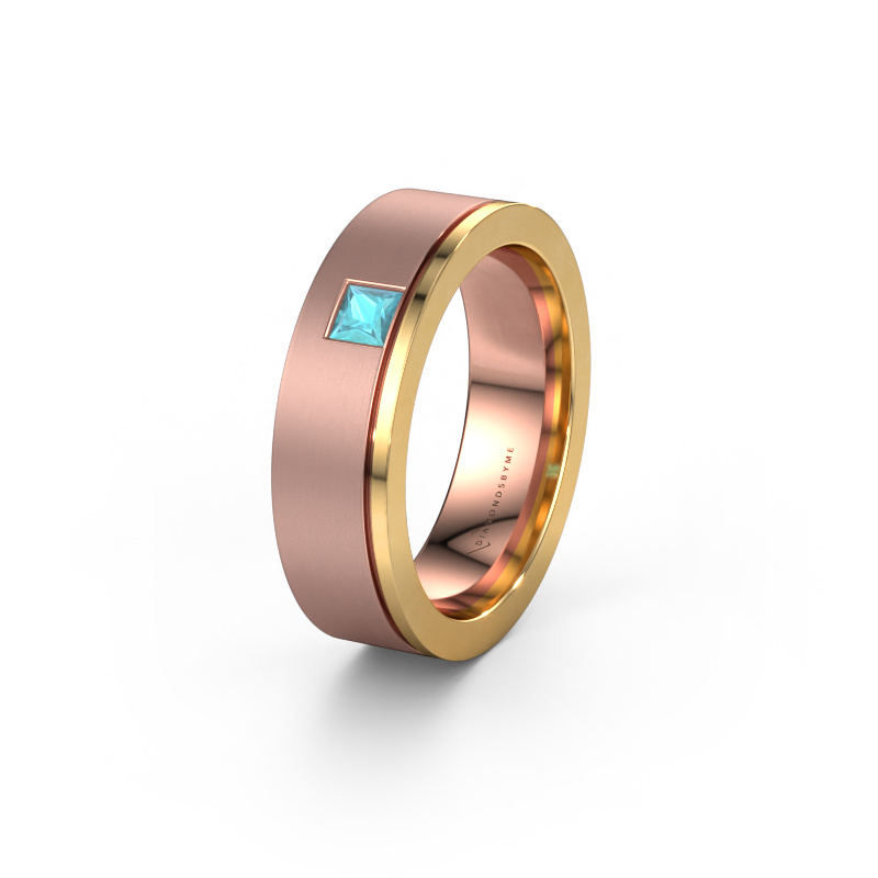 Image of Wedding ring WH0550L16CMP 585 rose gold ±0.24x0.09in Blue topaz