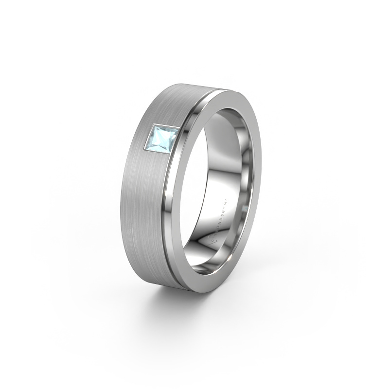 Bild von Ehering WH0550L16CMP 950 Platin ±6x2.2 mm Aquamarin