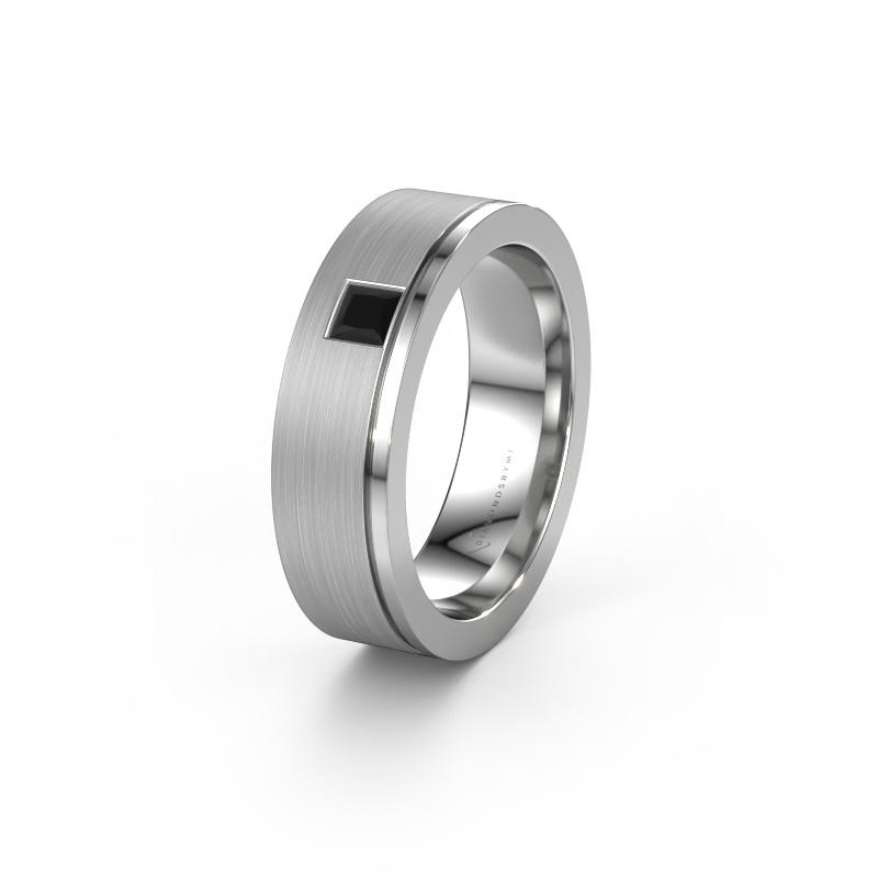Afbeelding van Trouwring WH0550L16CMP 950 platina ±6x2.2 mm Zwarte diamant