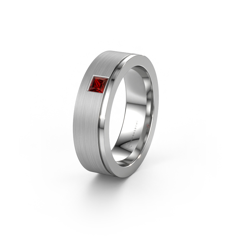 Image of Wedding ring WH0550L16CMP 950 platinum ±0.24x0.09in Garnet
