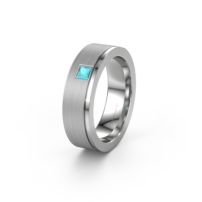 Image of Wedding ring WH0550L16CMP 950 platinum ±0.24x0.09in Blue topaz