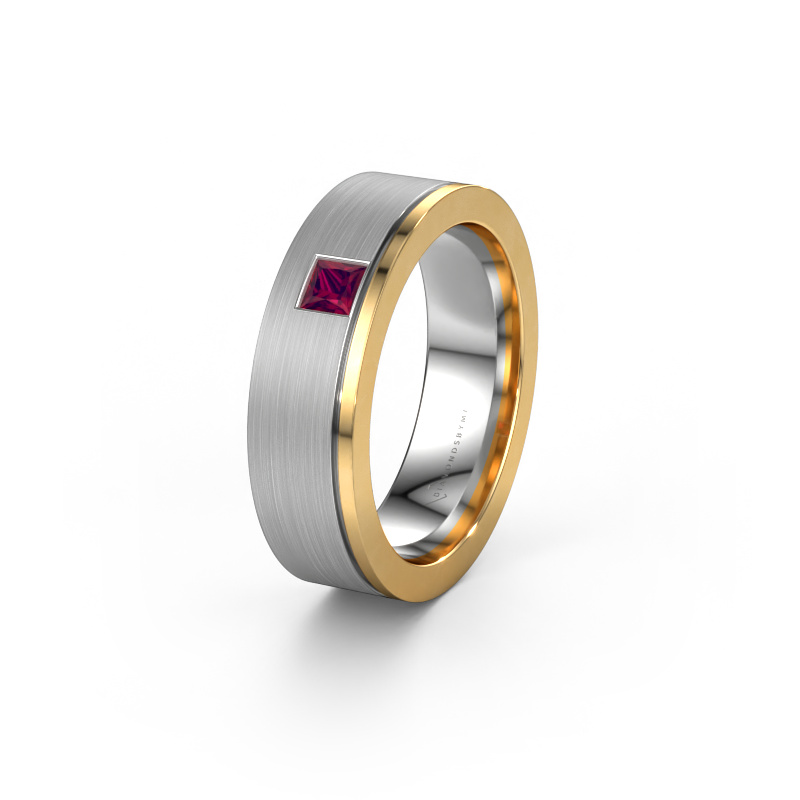 Image of Wedding ring WH0550L16CMP 585 white gold ±0.24x0.09in Rhodolite