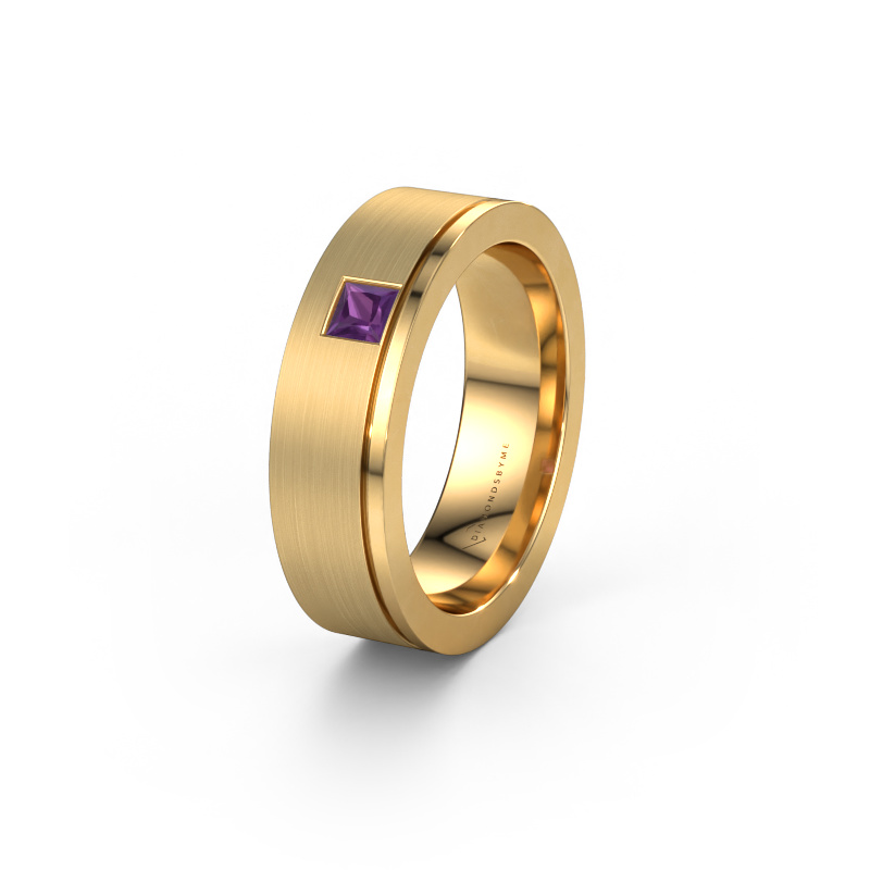 Image of Wedding ring WH0550L16CMP 585 gold ±0.24x0.09in Amethyst