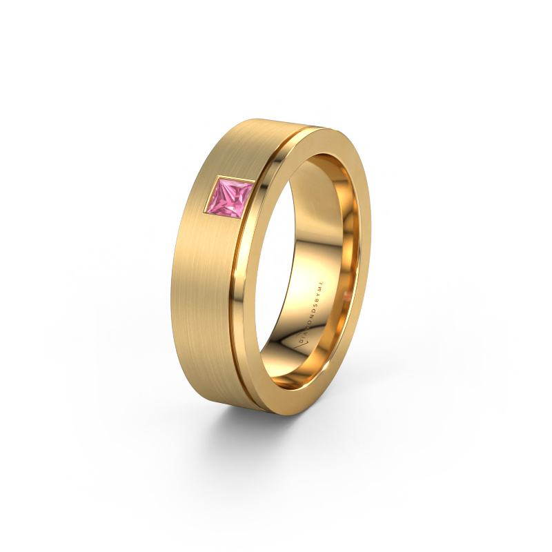 Image of Wedding ring WH0550L16CMP 585 gold ±0.24x0.09in Pink sapphire