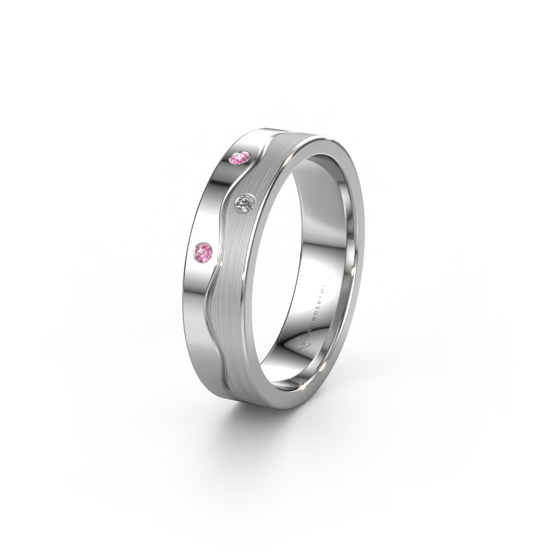 Image of Wedding ring WH0701L15APM 950 platinum ±0.20x0.07 in Pink sapphire