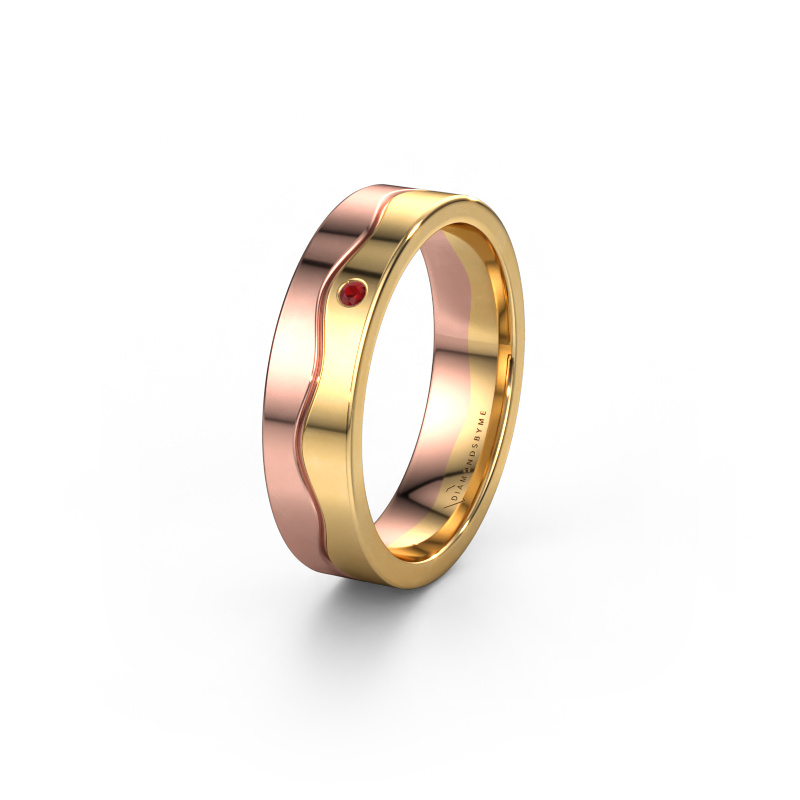 Image of Wedding ring WH0701L15AP 585 rose gold ±0.20x0.07 in Ruby