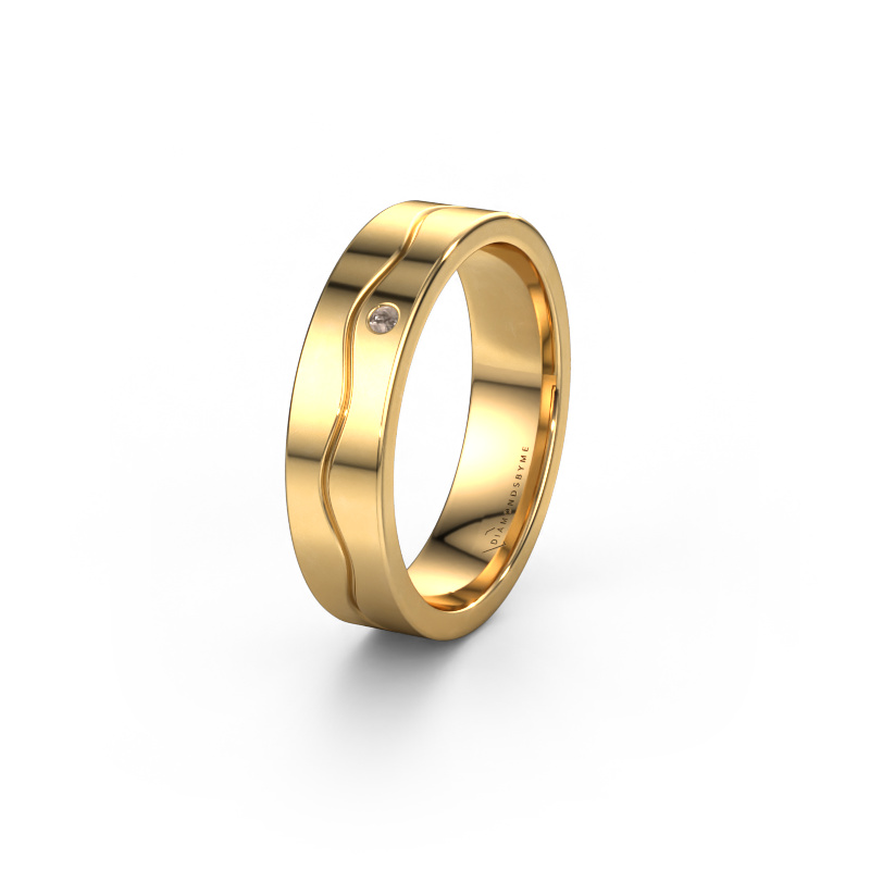 Bild von Ehering WH0701L15AP 585 Gold ±5x1.7 mm Braun Diamant
