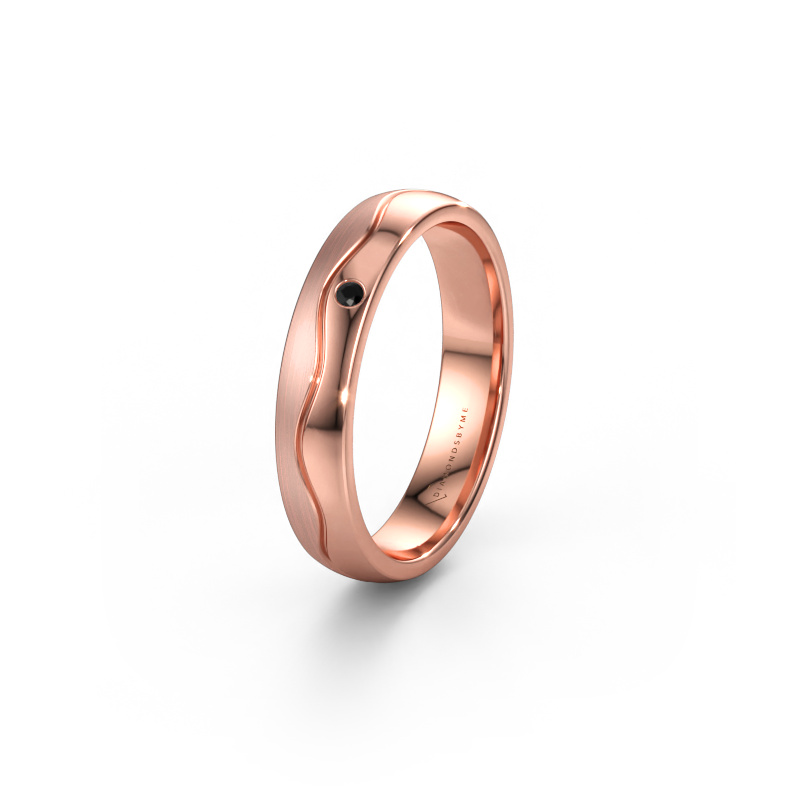 Bild av Vigselring WH0701L24APM 585 roséguld ±4 x 1,7 mm Svart diamant