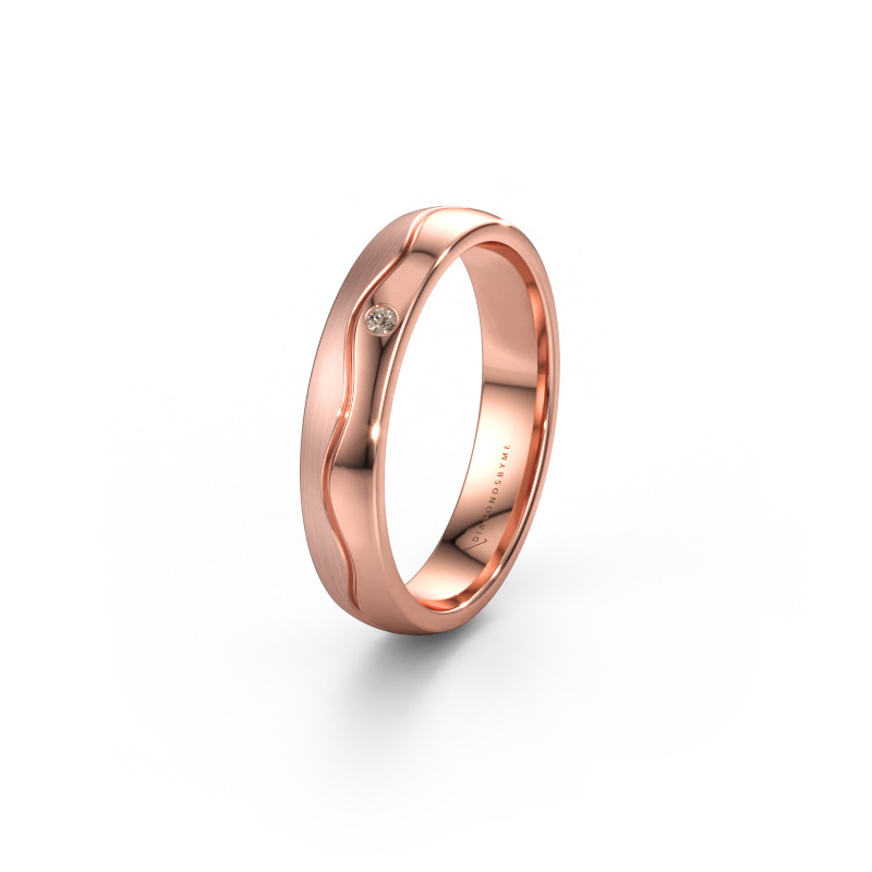 Bild av Vigselring WH0701L24APM 585 roséguld ±4 x 1,7 mm Brun diamant