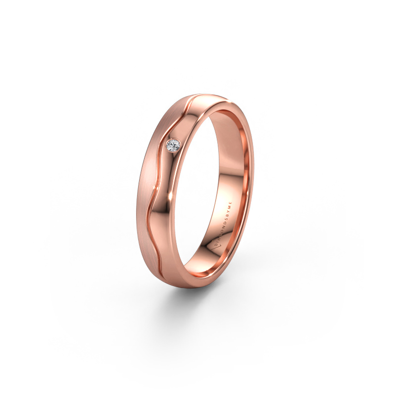 Bild av Vigselring WH0701L24APM 585 roséguld ±4 x 1,7 mm Labbodlad diamant