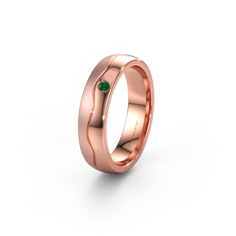 Bild av Vigselring WH0701L25APM 585 roséguld ±5 x 1,7 mm Smaragd