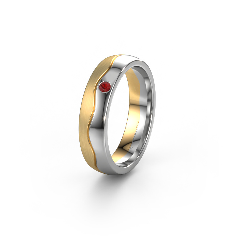 Image of Wedding ring WH0701L25APM 585 gold ±0.20x0.07 in Ruby