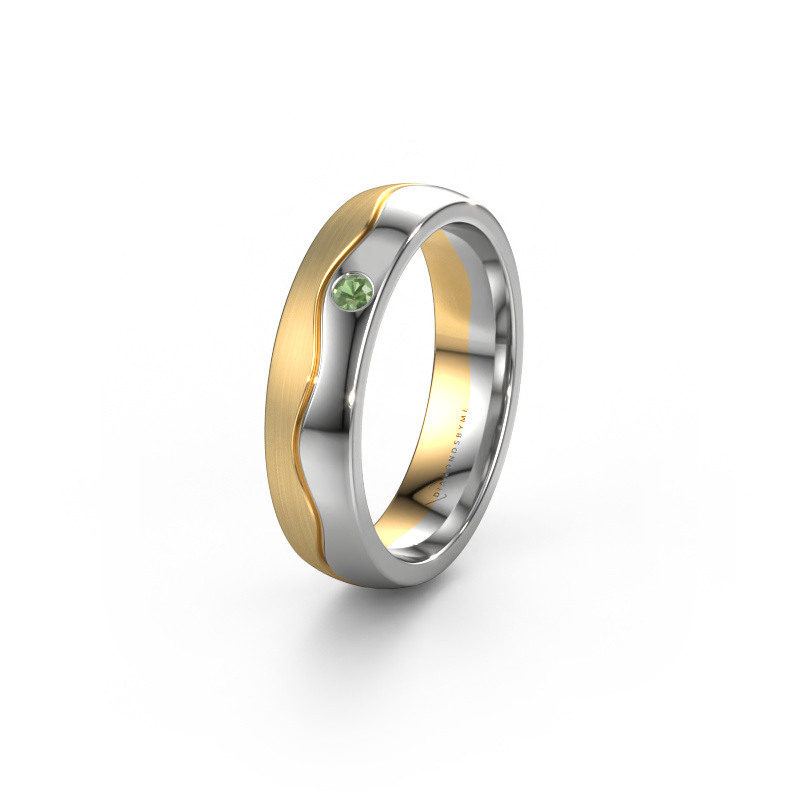 Image of Wedding ring WH0701L25APM 585 gold ±0.20x0.07 in Tourmaline green
