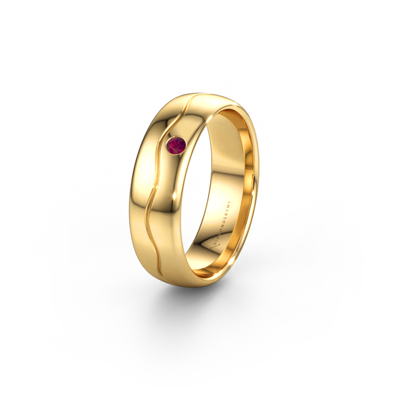 Bild av Vigselring WH0701L36AP 585 gult guld ±6 x 1,7 mm Rodolit