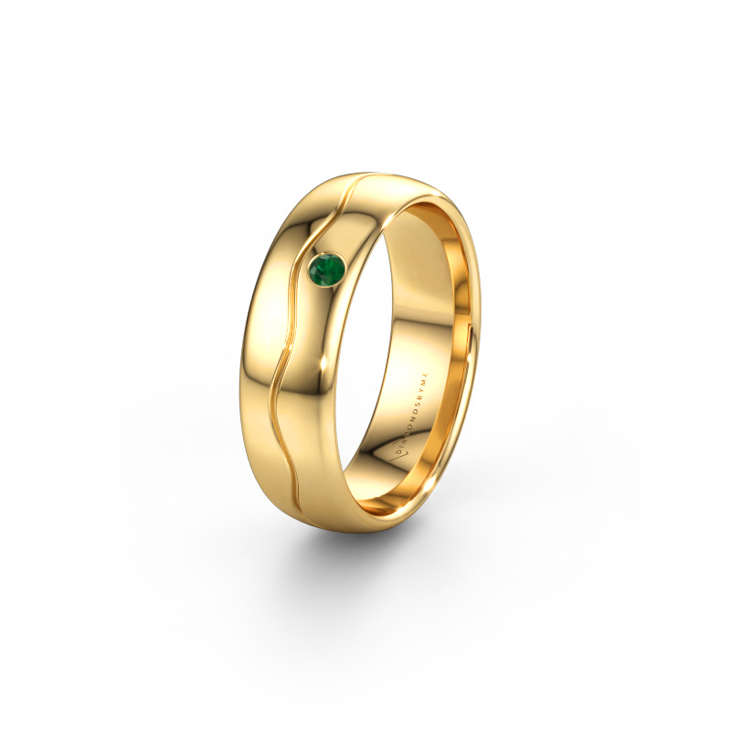 Bild av Vigselring WH0701L36AP 585 gult guld ±6 x 1,7 mm Smaragd