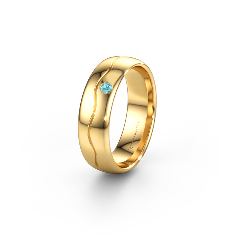 Bild av Vigselring WH0701L36AP 585 gult guld ±6 x 1,7 mm Blå topas