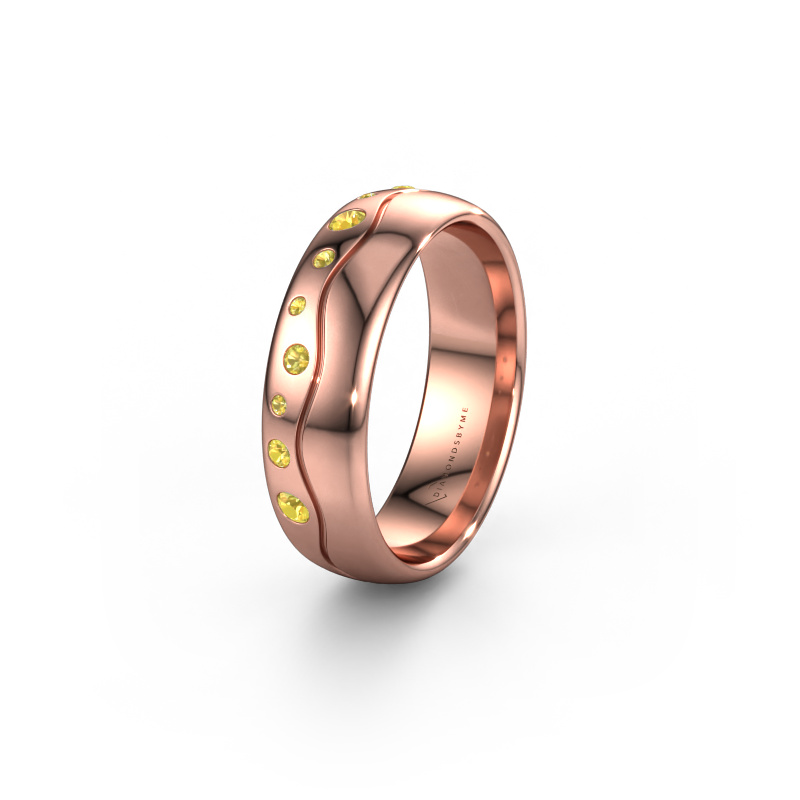 Image of Wedding ring WH0717L36AP 585 rose gold ±0.24x0.07 in Yellow sapphire