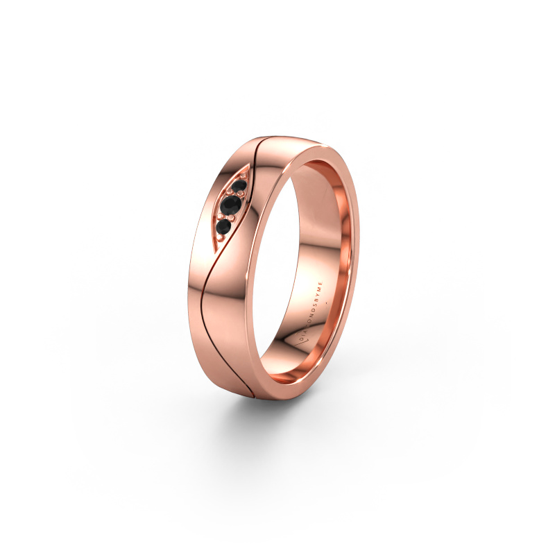 Immagine di Fede nuziale WH0730L25AP 585 oro rosa ±5 x 1,7 mm Diamante nero